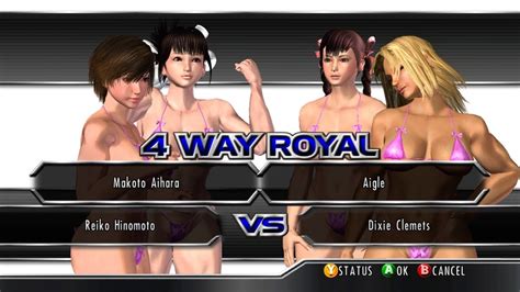 Rumble Roses Xx Reiko Vs Dixie Vs Makoto Vs Aigle 4 Way Battle All 100