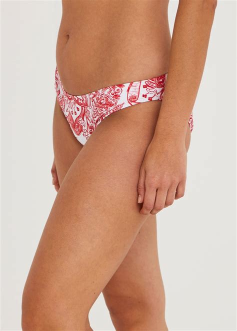 Red White Paisley Bikini Bottoms Matalan