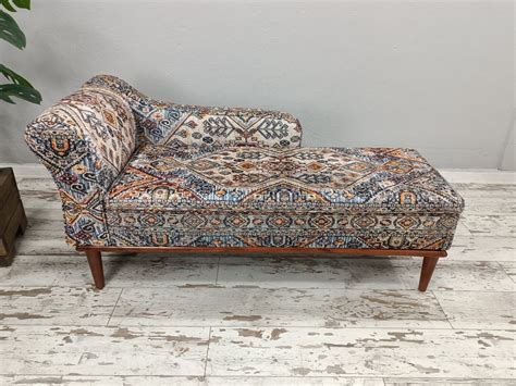 Upholstered Chaise Lounge, Bohemian Sofa, Storage Loveseat, Window Seat ...