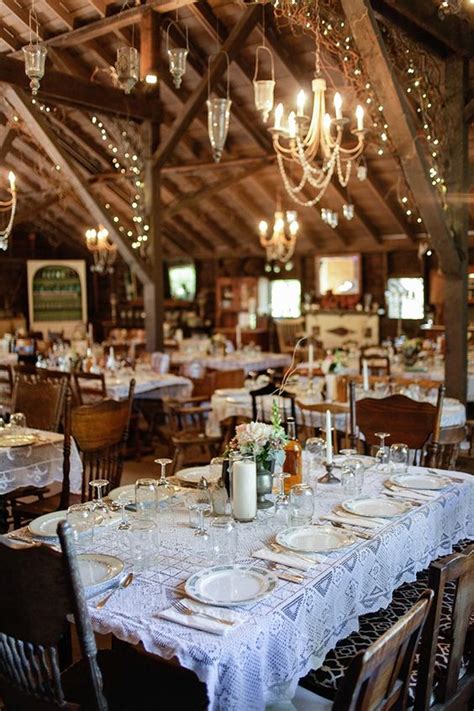 Barn Wedding Reception Table Decoration Ideas Deer Pearl Flowers