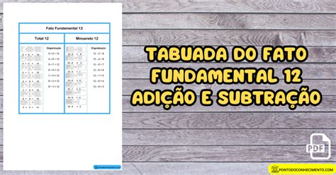 Arquivo De Tabuada Do Fato Fundamental Adi O E Subtra O Ponto Do