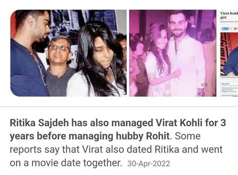 Virat Kohli Dated Ritika Sajdeh Once!! : r/Cricket