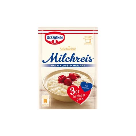 Dr Oetker Süße Mahlzeit Milchreis nach klassischer Art 3x125g Lebe