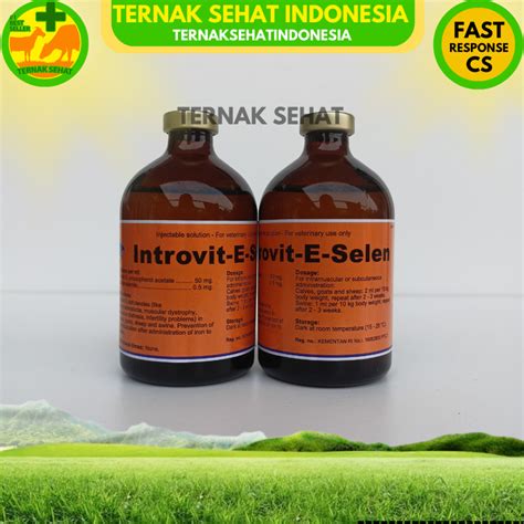 Jual INTROVIT E SELEN 100 Ml Vitamin E Selenium Injeksi Hewan Holland