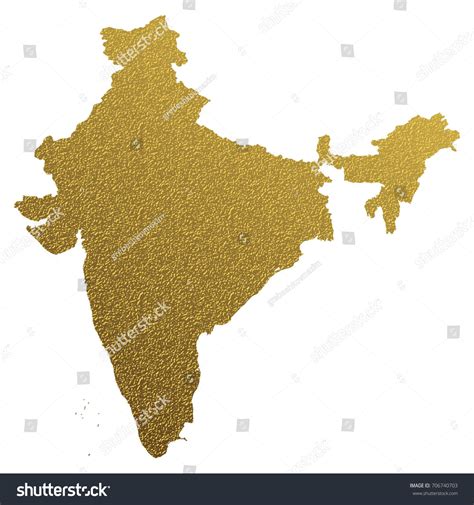 Golden Map India Stock Vector Royalty Free 706740703 Shutterstock