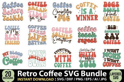 Retro Coffee Svg Bundle Graphic By Al Bari · Creative Fabrica