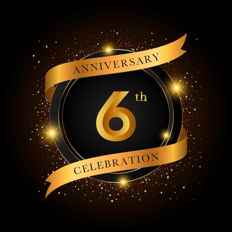 Premium Vector | 6th anniversary celebration golden anniversary ...