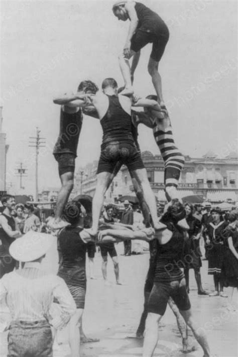 Atlantic City Beach Human Pyramid 4x6 Reprint Of 1920s Old Photo