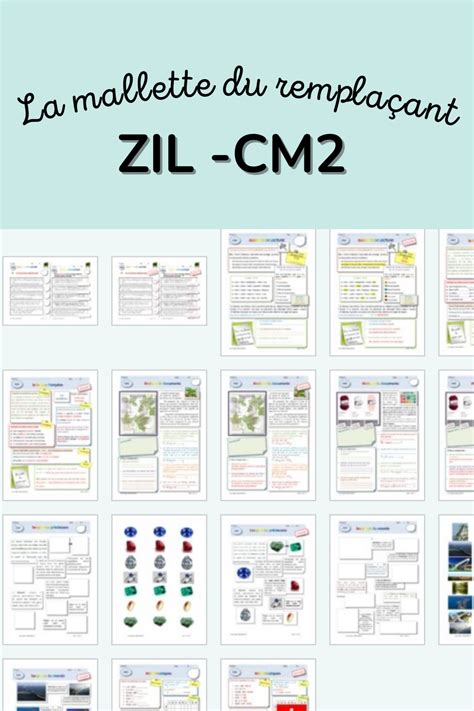 ZIL La Mallette du remplaçant CM2 en 2024 Ressources pour