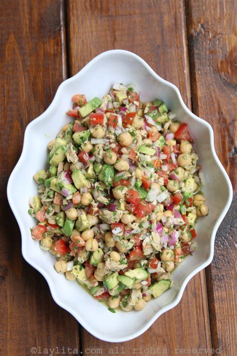 Garbanzo Chickpea Salad With Avocado And Tuna Fish Laylitas Recipes