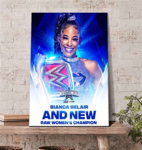 Bianca Belair WWE Raw Champions Wrestlemania 38 Poster Canvas - Kaiteez