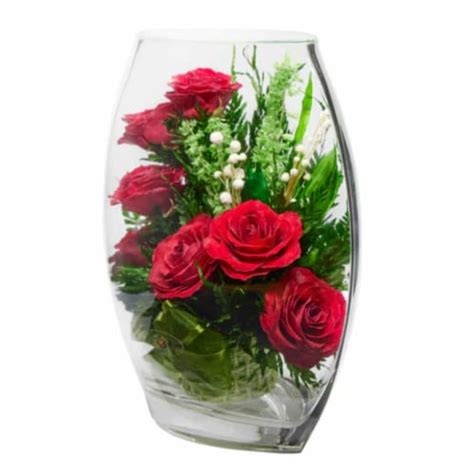 Fiora Flower Long Lasting Red Roses In A Sealed Glass Vase 1 Fred Meyer