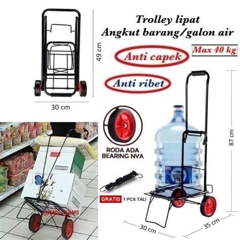 Jual Trolley Lipat Angkut Barang Galon Air Tabung Gas Max 40kg