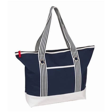 Strandtas Marlene Beige Marineblauw Strandtassen Bedrukken Tassen