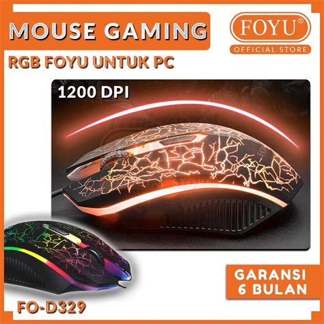 Jual Mouse Gaming Foyu Led Rgb Laptop Kabel Usb Komputer Pc Lighting