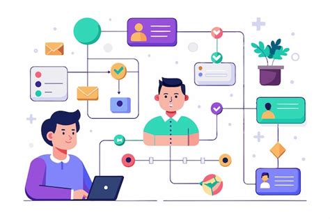 A Colorful Illustration Depicts Users Customizing Interactive Flows