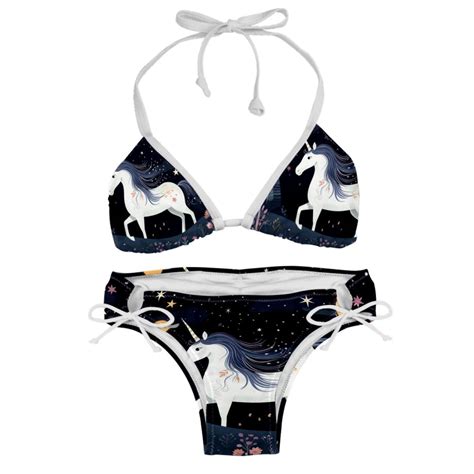 Starry Unicorn Detachable Sponge Adjustable Strap Bikini Set Two Pack