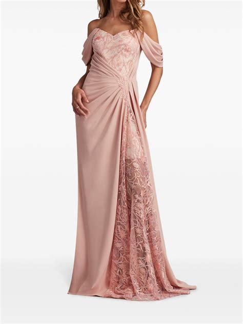 Tadashi Shoji Off Shoulder Sweetheart Neck Gown Pink FARFETCH