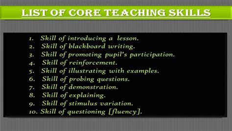 Core Teaching Skills Educare We Educate We Care