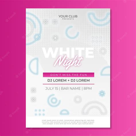 Premium Vector Gradient White Party Poster Template