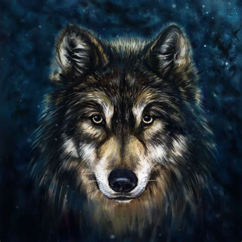 Black Wolf Wall Art | Painting