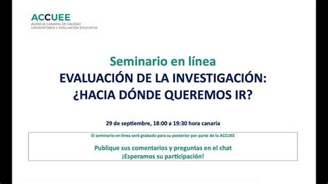 Iii Seminario En L Nea Evaluaci N De La Investigaci N Hacia D Nde