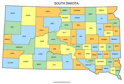 Free Printable Map Of South Dakota - Free Printable Template