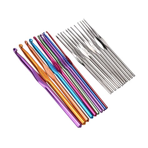 22pcs Multicolour Aluminum Crochet Hook Knitting Needle Set Weave Craft Yarn Gc Ebay