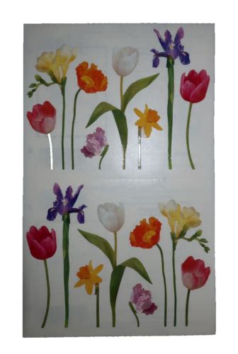 Vtg Mrs Grossmans Stickers Spring Stems Flowers Bouquet Tulips