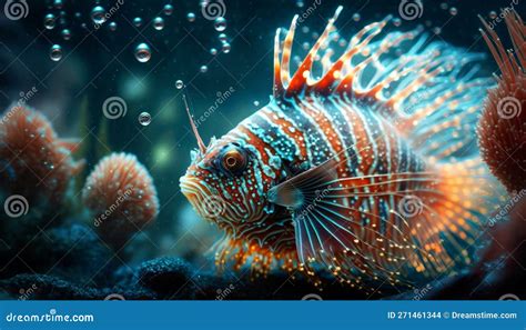 Majestic Lion Fish Gliding Through The Vibrant Coral Reef Waters