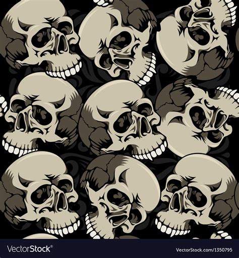 Seamless background with skulls Royalty Free Vector Image