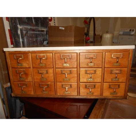 Old Library Card Catalog Cabinet | Chairish