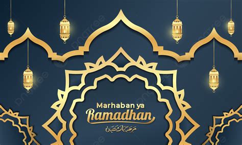 Lujoso Fondo Islámico Saludo Marhaban Sí Ramadán Vector Fondo De