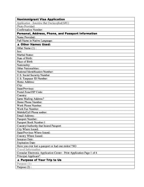 Sensitive But Unclassified U S Visa Application Fill Online