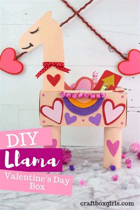 Diy Llama Valentines Day Card Box Craft Box Girls