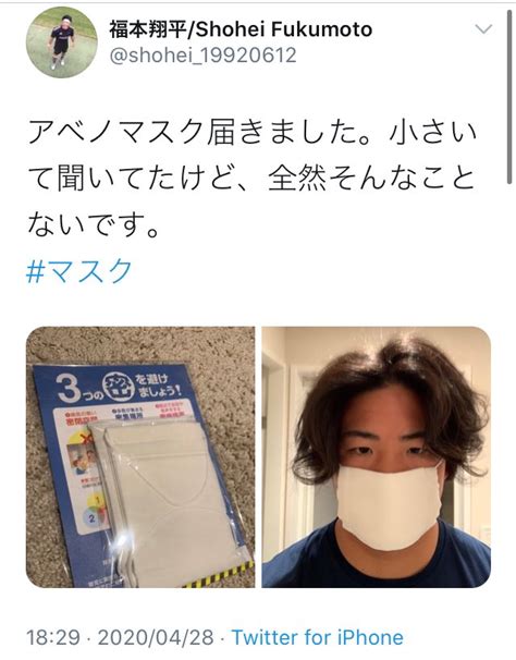 夢花 ことり🕊💉💉💉 On Twitter 「アベノマスクが小さいと言ってる人達は181cm92㎏のラグビー選手より顔が大きい」とか言うの