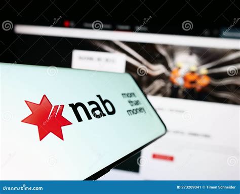 Mobile Phone With Logo Of Company National Australia Bank Limited Nab