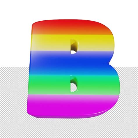 Premium Psd Letter B Rainbow Text Effect D Render