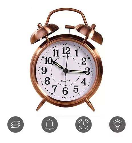 Reloj Despertador Analógico Estilo Retro Vintage Meses sin interés