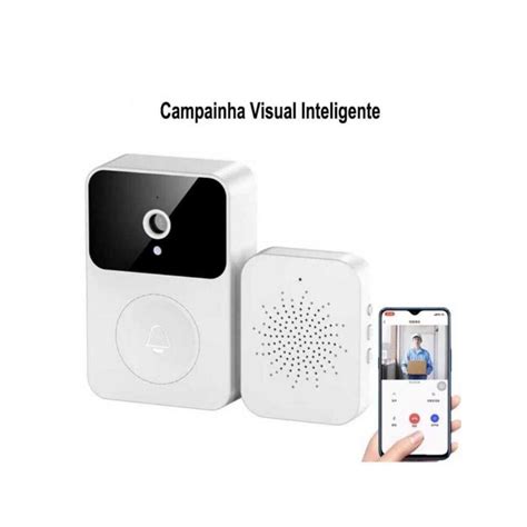 Câmera Campainha Inteligente Sem Fio Wi Fi Hd Interfone Áudio