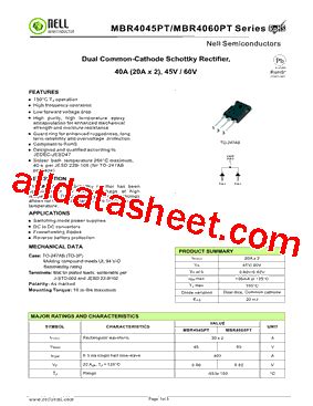 Mbr Pt Datasheet Pdf Nell Semiconductor Co Ltd