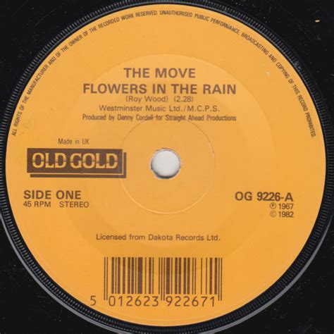 The Move Flowers In The Rain Fire Brigade Vinyl Discogs