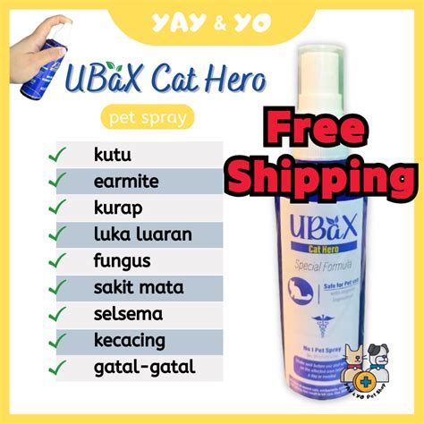 Yayandyo Ubax Kucing Ubat Cat Hero Spray Original Ubat Kutu Kurap Fungus