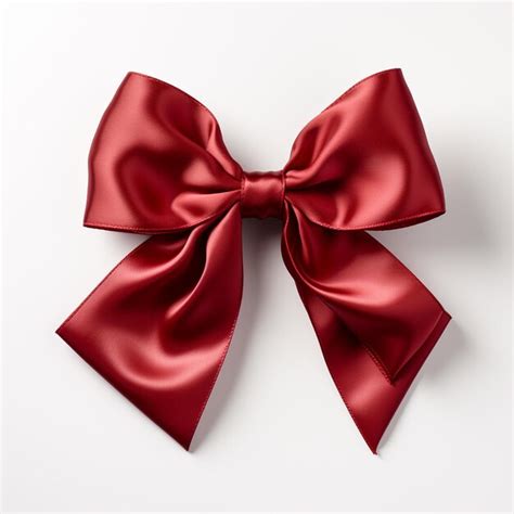 Premium Photo Red Satin Bow Isolated On White Background