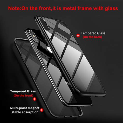 2019 Against Scratches And Stains Clear Black Phone Case Ultra Slim Metal Frame Tempered Glass