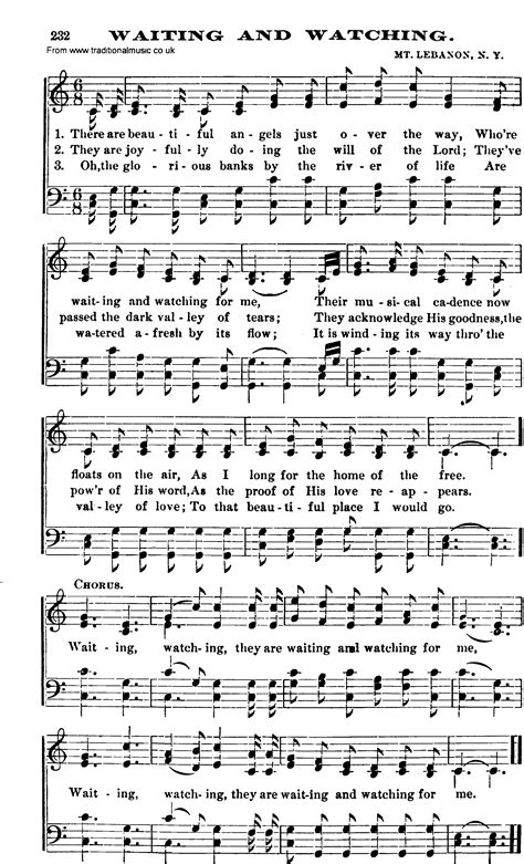 Shaker Music Song Waiting And Watching Sheet Music And Pdf