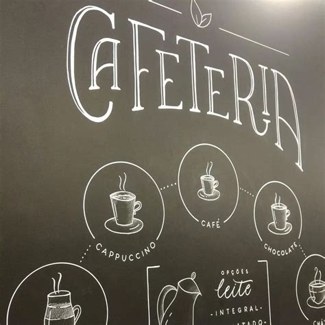 Lettering em parede lousa para cafeteria e restaurante KMarché cafés