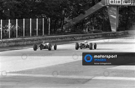 Jackie Stewart Brm P Leads Graham Hill Brm P Italian Gp