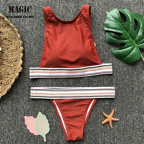 Dokuma şerit Patchwork kadın wo parça mayo kız Bikini seti düşük bel