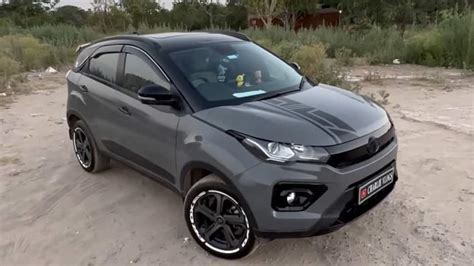 India S First Tata Nexon SUV Modified With Nardo Grey Body Wrap Looks